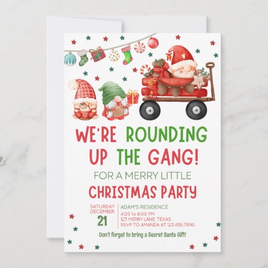 格言ホリデーおもしろいクリスマスパーティの招待状 招待状 (正面)