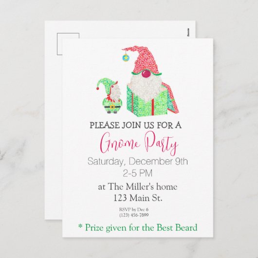 格言ホリデーパーティー招待状はがき シーズンポストカード (正面/裏面)