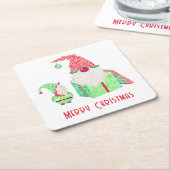 格言ホリデーパーティー紙コースター スクエアペーパーコースター (アングル)