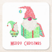 格言ホリデーパーティー紙コースター スクエアペーパーコースター (正面)