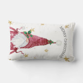 格言ホリーお洒落メリークリスマス金ゴールドスターズ ランバークッション (裏面)