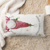 格言ホリーお洒落メリークリスマス金ゴールドスターズ ランバークッション (ブランケット)