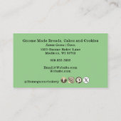 格言ホームタウンベーカリーパティストリーケーキ&トリートグリーン 名刺 (裏面)