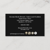 格言ホームタウンベーカリーペストリーケーキ&トリートブラック 名刺 (裏面)