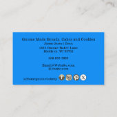 格言ホームタウンベーカリーペストリーケーキ&トリートブルー 名刺 (裏面)