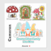 格言マッシュルームホームファミリーコレクション名前を追加8" シール (シート)