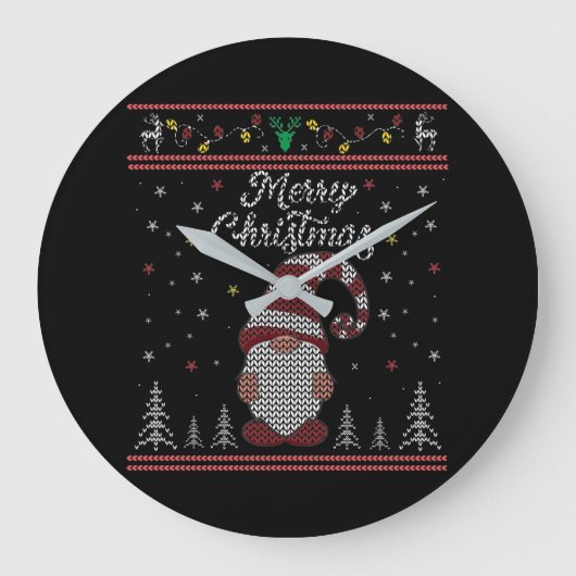 格言メリーおもしろいクリスマス ラージ壁時計 (正面)