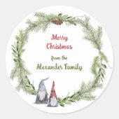 格言メリークリスマスかわいいスカンジナビア ラウンドシール (正面)