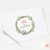 格言メリークリスマスかわいいスカンジナビア ラウンドシール (封筒)