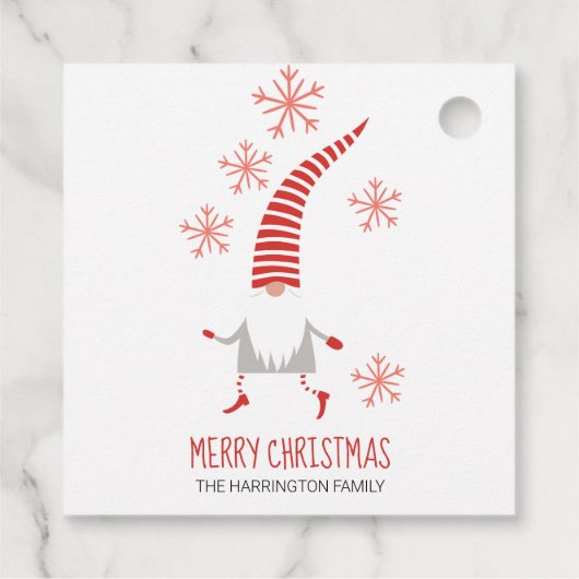 格言メリークリスマスと雪片ギフトラベル フェイバータグ (裏面)