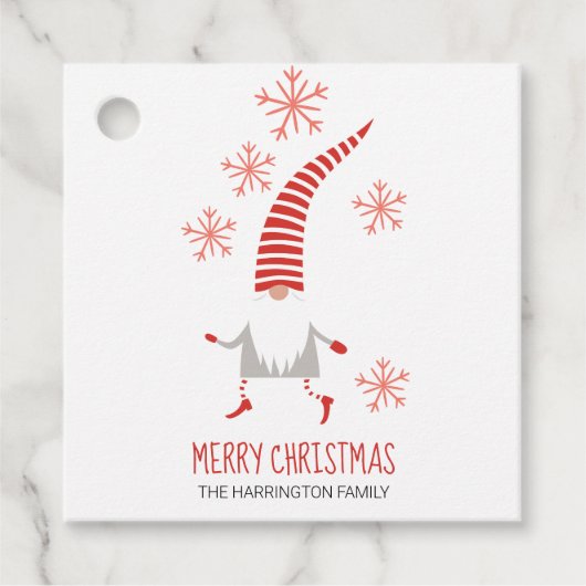 格言メリークリスマスと雪片ギフトラベル フェイバータグ (正面)