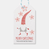 格言メリークリスマスと雪片 ギフトタグ (正面)