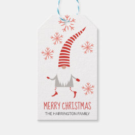 格言メリークリスマスと雪片 ギフトタグ