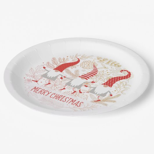 格言メリークリスマスパーティー ペーパープレート (アングル)
