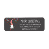 格言メリークリスマスホリデー差出人住所ラベル ラベル (正面)