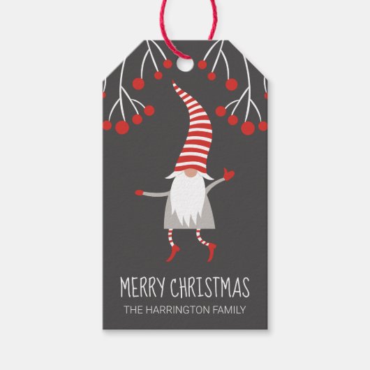 格言メリークリスマスホリーベリー ギフトタグ (正面)