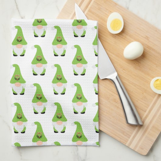 格言モダンキャンディーケーンハート名クリスマスおもしろい キッチンタオル (四つ折り)