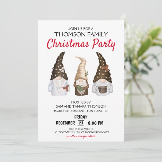 格言モダンフェスティバルクリスマスパーティの招待状 招待状 (スタンド正面)