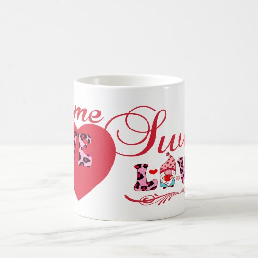 格言ラブスイートラブヴァレンティネス コーヒーマグカップ (中央)