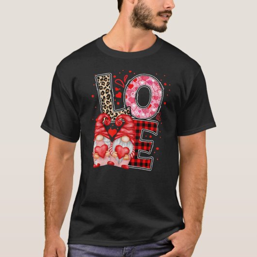 格言ラブバレンタインデー格言ラブヒョウ赤 Tシャツ (正面)