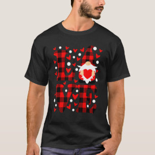 格言ラブホールディングハートバッファロープレイドハッピーヴァレン Tシャツ