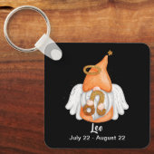 格言レオアストロロジーサインエンジェルキーチェーン キーホルダー (正面)