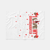 格言レオパードバレンタインデーラブマイ孫娘 フリースブランケット (正面(横))