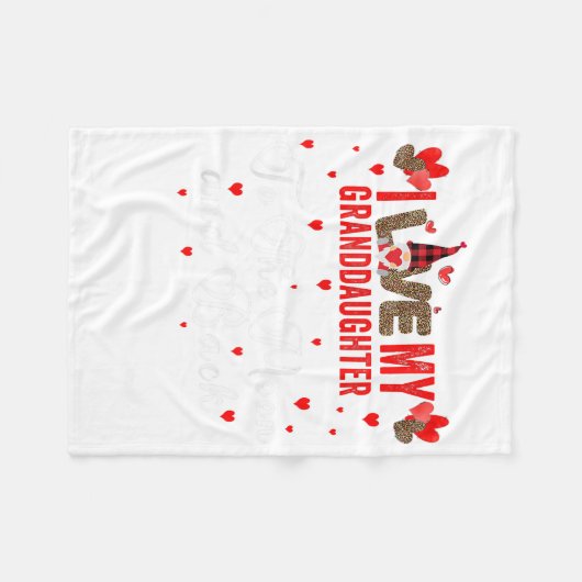 格言レオパードバレンタインデーラブマイ孫娘 フリースブランケット (正面(横))