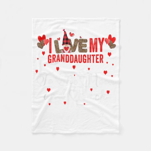 格言レオパードバレンタインデーラブマイ孫娘 フリースブランケット (正面)