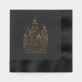 格言レット雪クリスマスパーソナライズされた休暇 箔ナプキン (正面)