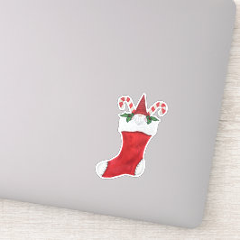 格言レッドトールハットクリスマスストッキングキャンディカン シール