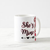 格言レッドバナーラブバレンタインコーヒーマグ コーヒーマグカップ (正面右)