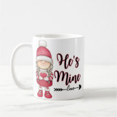 格言レッドバナーラブバレンタインコーヒーマグ コーヒーマグカップ (左)