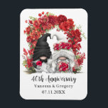 格言レッドフローラ3月40日結婚記念日 マグネット<br><div class="desc">40周年カスタム記念マグ結婚ネットに新郎新婦格言と赤フローラアーチイラストレーションのデザイン。任意の年とメッセージでテンプレートを編集。</div>