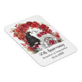 格言レッドフローラ3月50日結婚記念日 マグネット (右側)