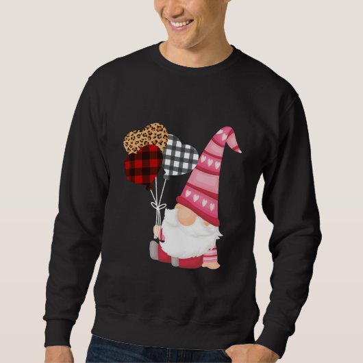 格言レッドブラックレオパードバルーンバレンタインデー スウェットシャツ (正面)