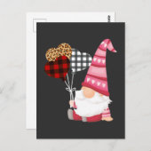 格言レッドブラックレオパードバルーンバレンタインデー ポストカード (正面/裏面)