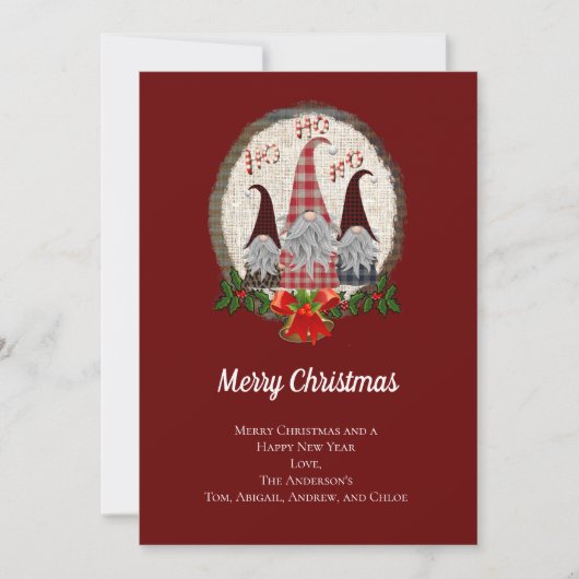 格言レッドブルゴーニュ素朴クリスマスホリデーカード シーズンカード (正面)
