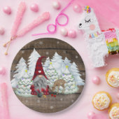 格言レッドプレイドリスChristmas Tree Deer ペーパープレート (パーティー)