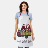 格言ワイントラックI調理師ワイン エプロン (着用した状態)