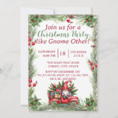 格言ヴィンテージレッドトラッククリスマスパーティー 招待状 (正面)