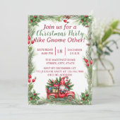 格言ヴィンテージレッドトラッククリスマスパーティー 招待状 (スタンド正面)