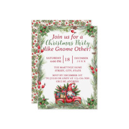 格言ヴィンテージレッドトラッククリスマスパーティー 招待状