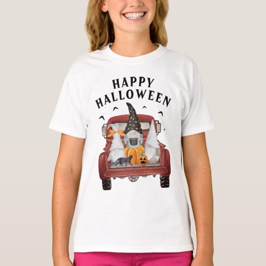 格言ヴィンテージレッドトラックハロウィーンTシャツ Tシャツ (正面)