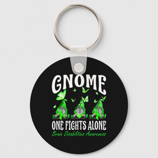 格言一人で脳障害が待ち受ける キーホルダー (正面)