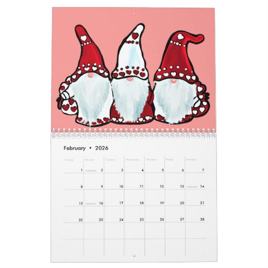 格言予定表 カレンダー (2月 2026)