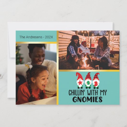 格言付きチリン写真テンプレート値 招待状 (正面)