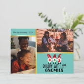 格言付きチリン写真テンプレート値 招待状 (スタンド正面)