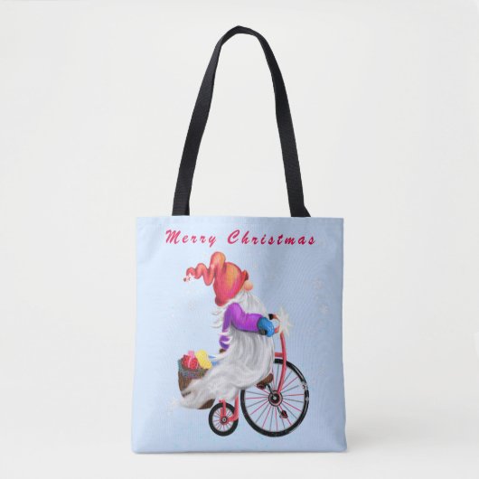 格言付きバイククリスマストートバッグ トートバッグ (正面)