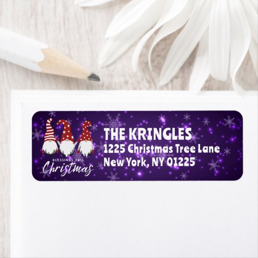 格言付き恵み深い紫差出人住所 ラベル (インサイチュ)